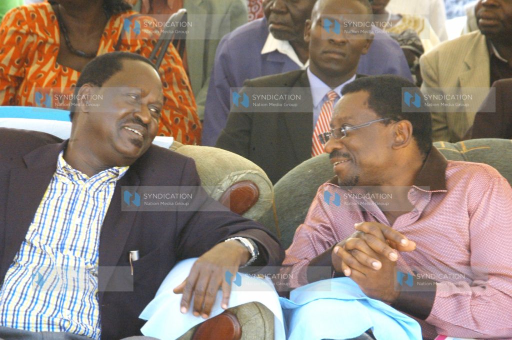 Prime Minister Raila Odinga and Lands Minister James Orengo