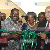 Prime Minister Raila Odinga, his wife Ida Odinga, Tourism minister Najib Balala and Finance Assistant Minister Oburu Oginga