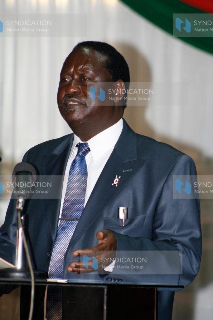 Prime Minister Raila Odinga addresses stakeholders during the National Social and Economic Council meeting