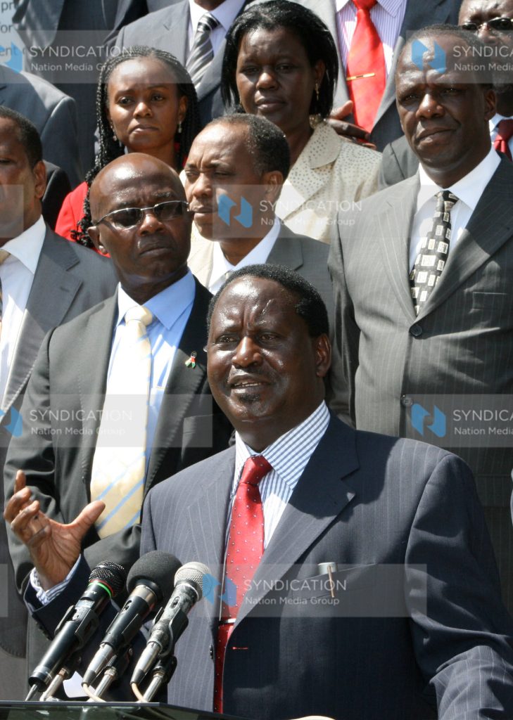 Prime Minister Raila Odinga, together with members of the business community