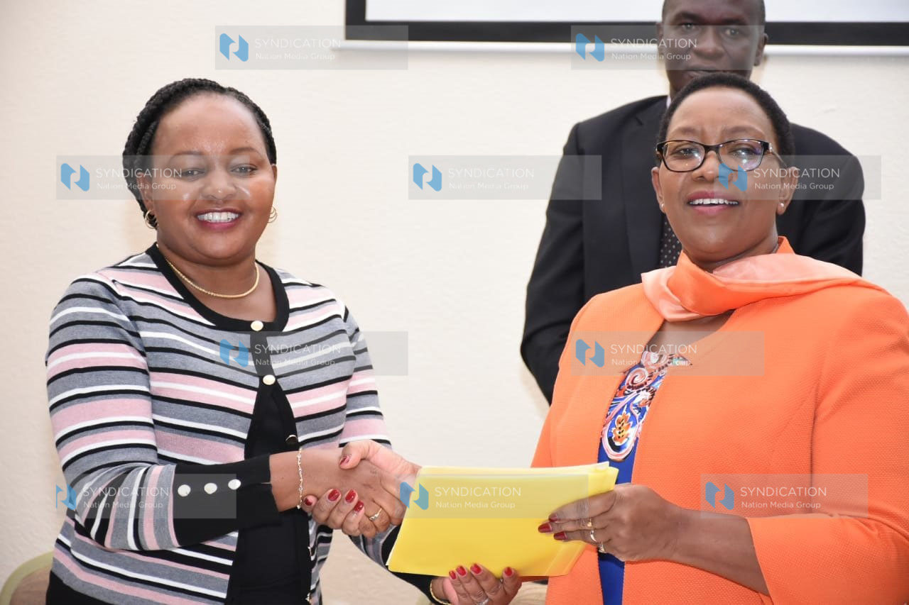 Kirinyaga Governor Anne Waiguru and former Cabinet Secretary for Health Sicily Kariuki