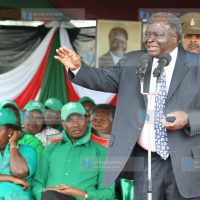 President Mwai Kibaki addressed a 'Yes' rally