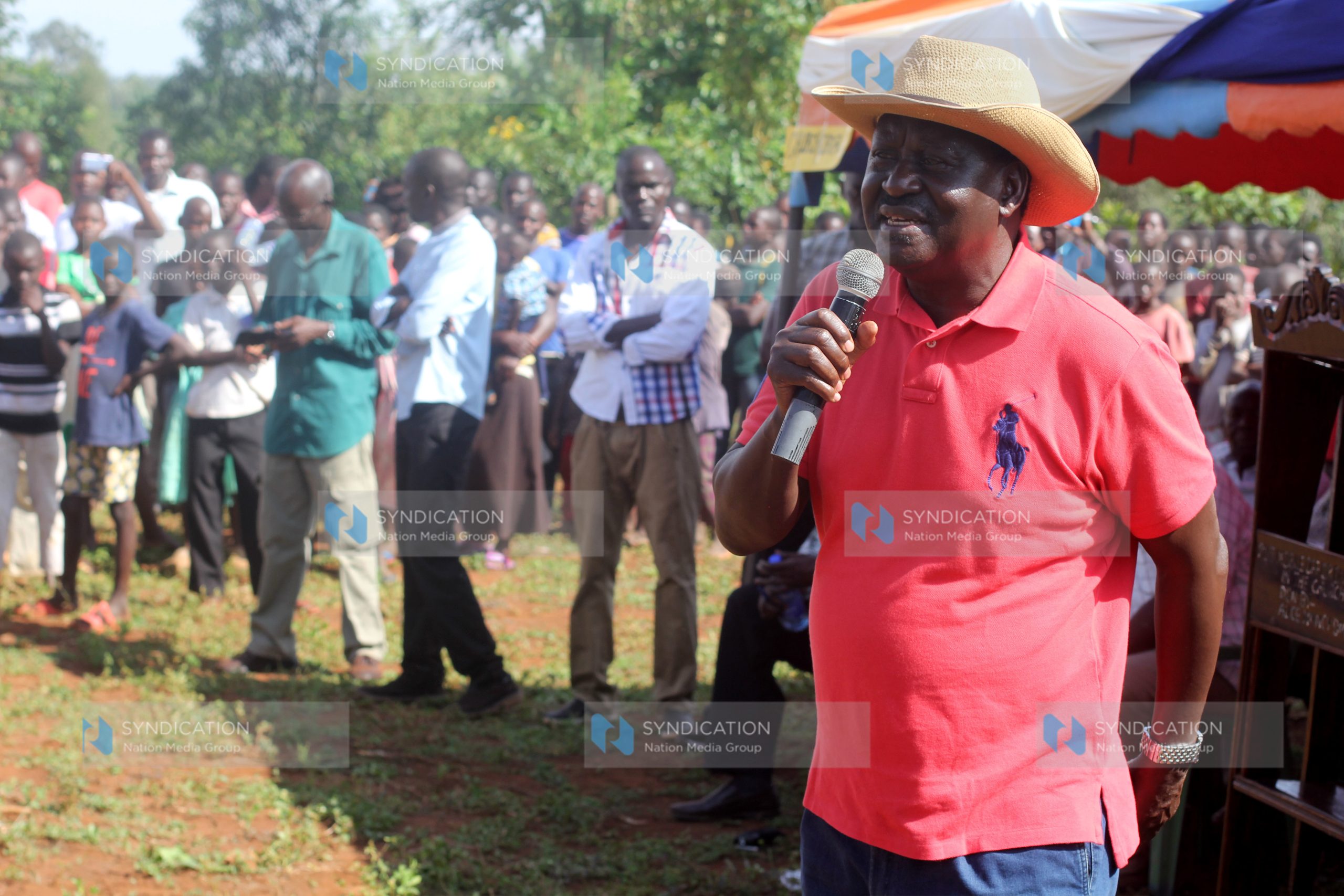 CORD CO-Principal Raila Odinga talk to mourners