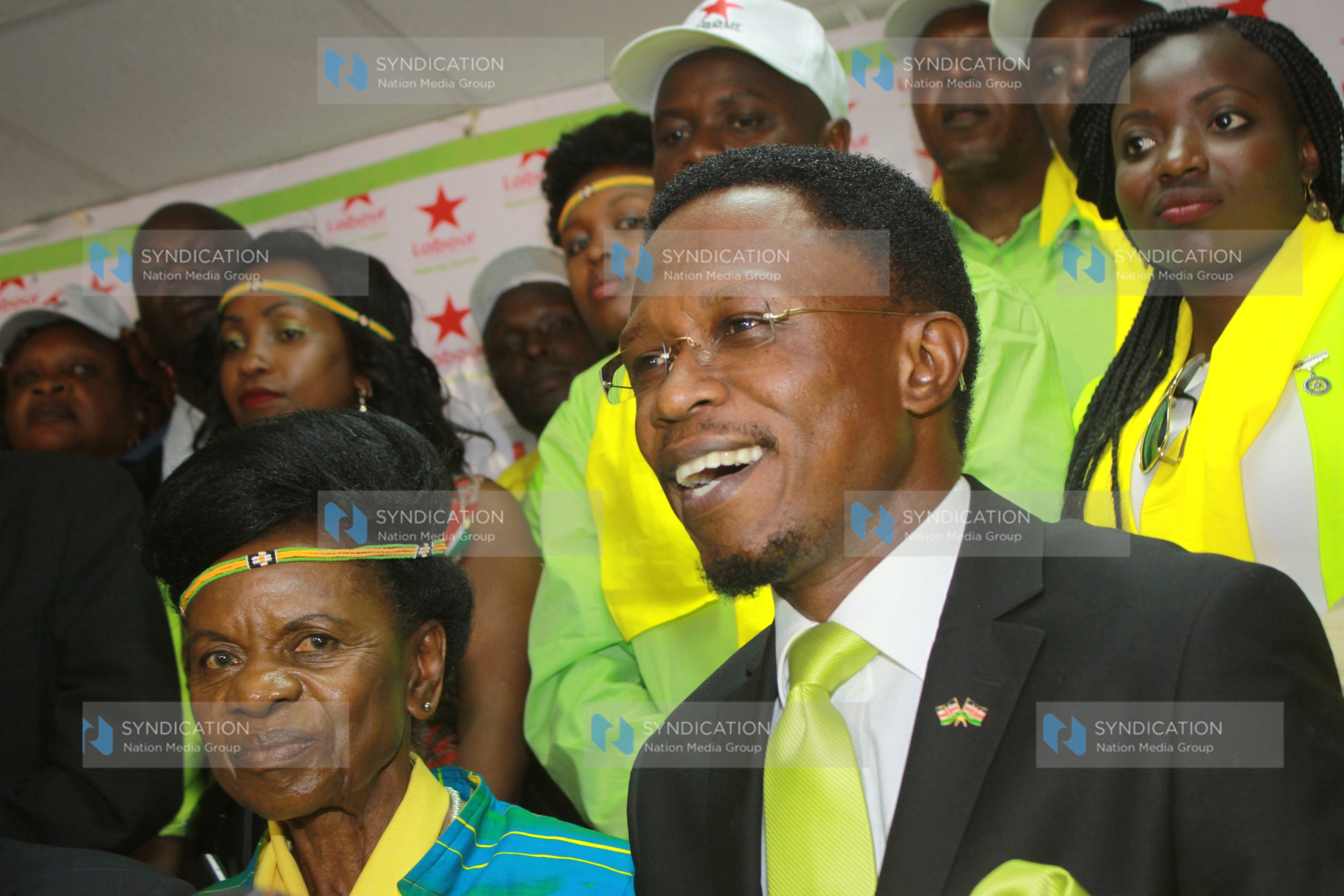 Labour party chairperson Julia Ojiambo with party leader Ababu Namwamba