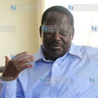 Former Prime Minister Raila Odinga during an interview