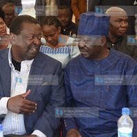 Azimio leader Raila Odinga confers with prime cabinet secretary Musalia Mudavadi