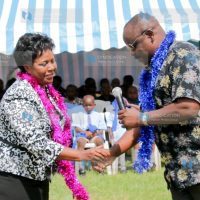 Former Bomet Governor and CCM party leader Mr. Isaac Ruto with incumbent Dr Joyce Laboso