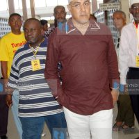 Tourism minister Najib Balala arriving at Mvita clinic