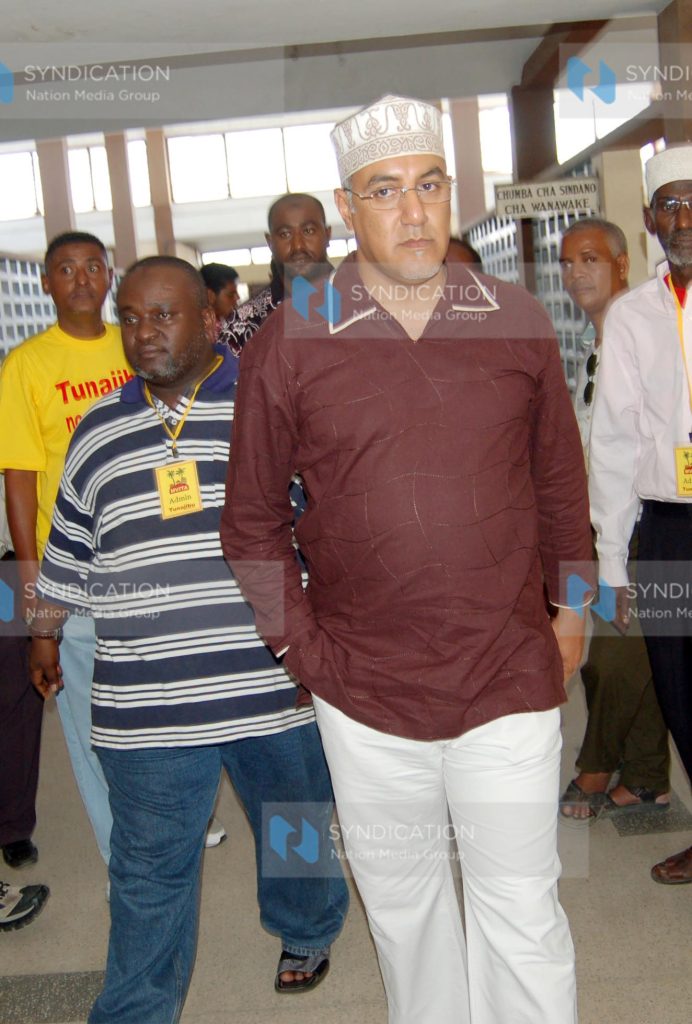 Tourism minister Najib Balala arriving at Mvita clinic