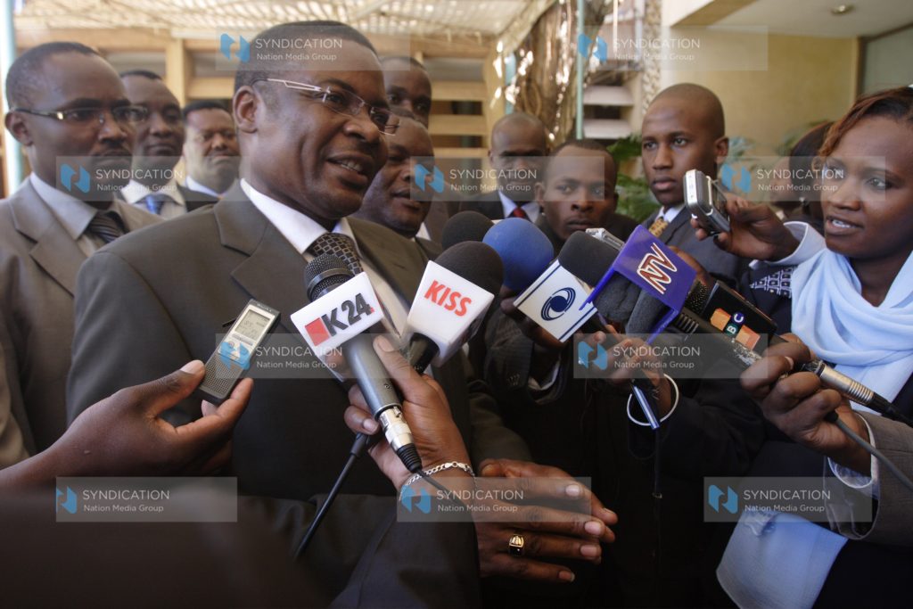 Speaker Kenneth Marende answers journalists’ questions on MPs taxation