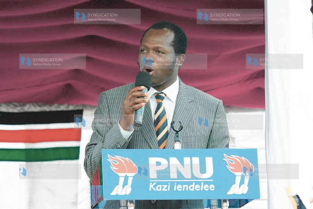 Narc-Kenya chairman Raphael Tuju during the launching of PNU