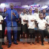 Wiper Party Leader Kalonzo Musyoka joins Sunday School children in a dance