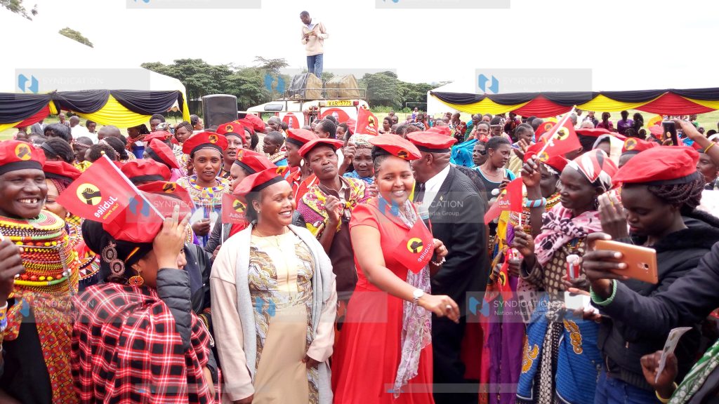 Naisula Lesuuda, Samburu West MP, and the Samburu Governor's wife Lily Lenolkulal