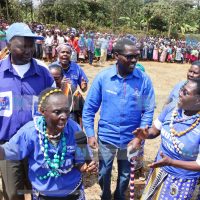 Peter Munya, Meru Governor, joins dancers during his campaign