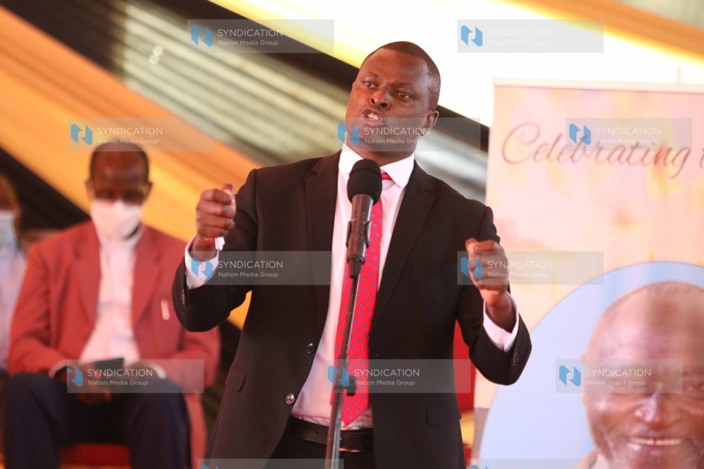 Kiharu MP Ndindi Nyoro addresses mourners