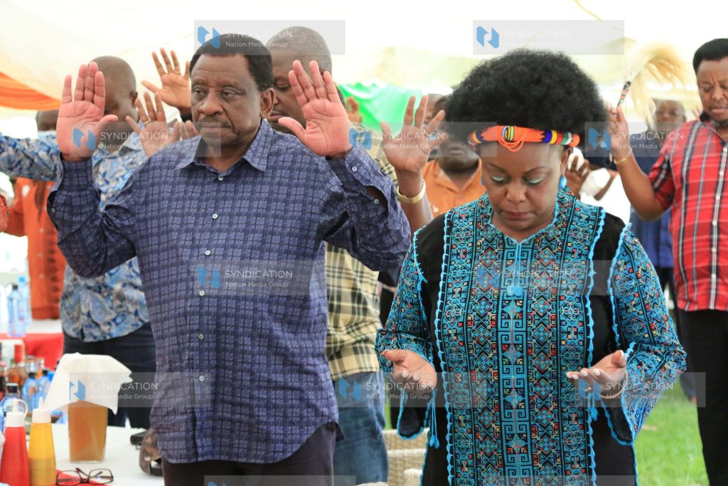 Suba North MP Millie Odhiambo (right) and Siaya Senator James Orengo