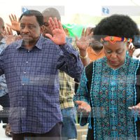 Suba North MP Millie Odhiambo (right) and Siaya Senator James Orengo