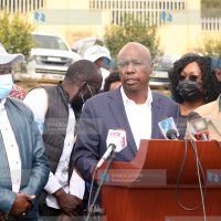 One Kenya Alliance principal Gideon Moi addresses the media