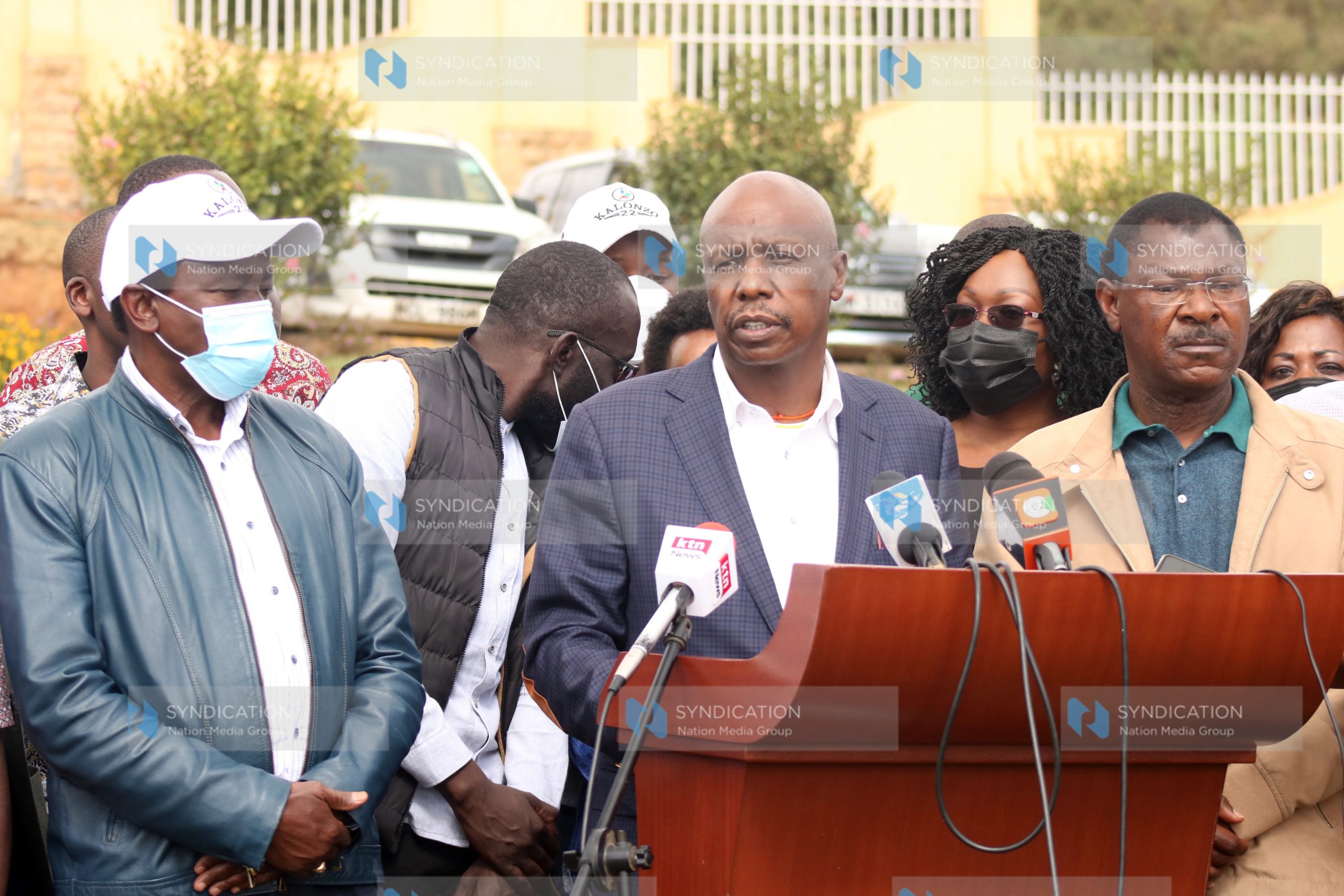 One Kenya Alliance principal Gideon Moi addresses the media