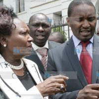 The Minister for Health Beth Mugo, joined by other Members of Parliament Joshua Kuttuny and Mwangi Kiunjuri