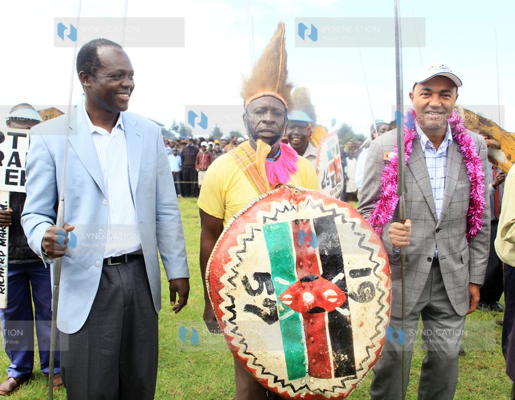 Peter Kenneth and Raphael Tuju join Kaptel Moran Dancers