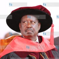 ODM Party Leader Raila Odinga during the graduation ceremony