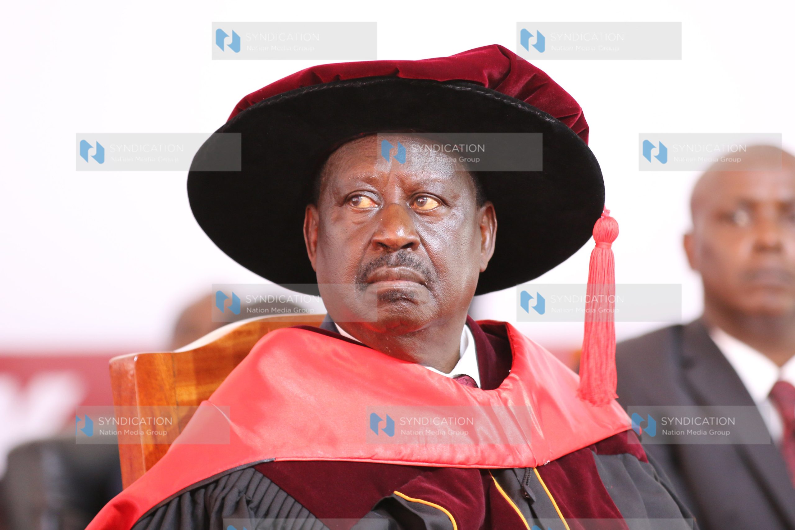 ODM Party Leader Raila Odinga during the graduation ceremony