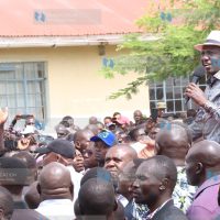 President William Ruto addresses residents of Piny Oyie in Suna West
