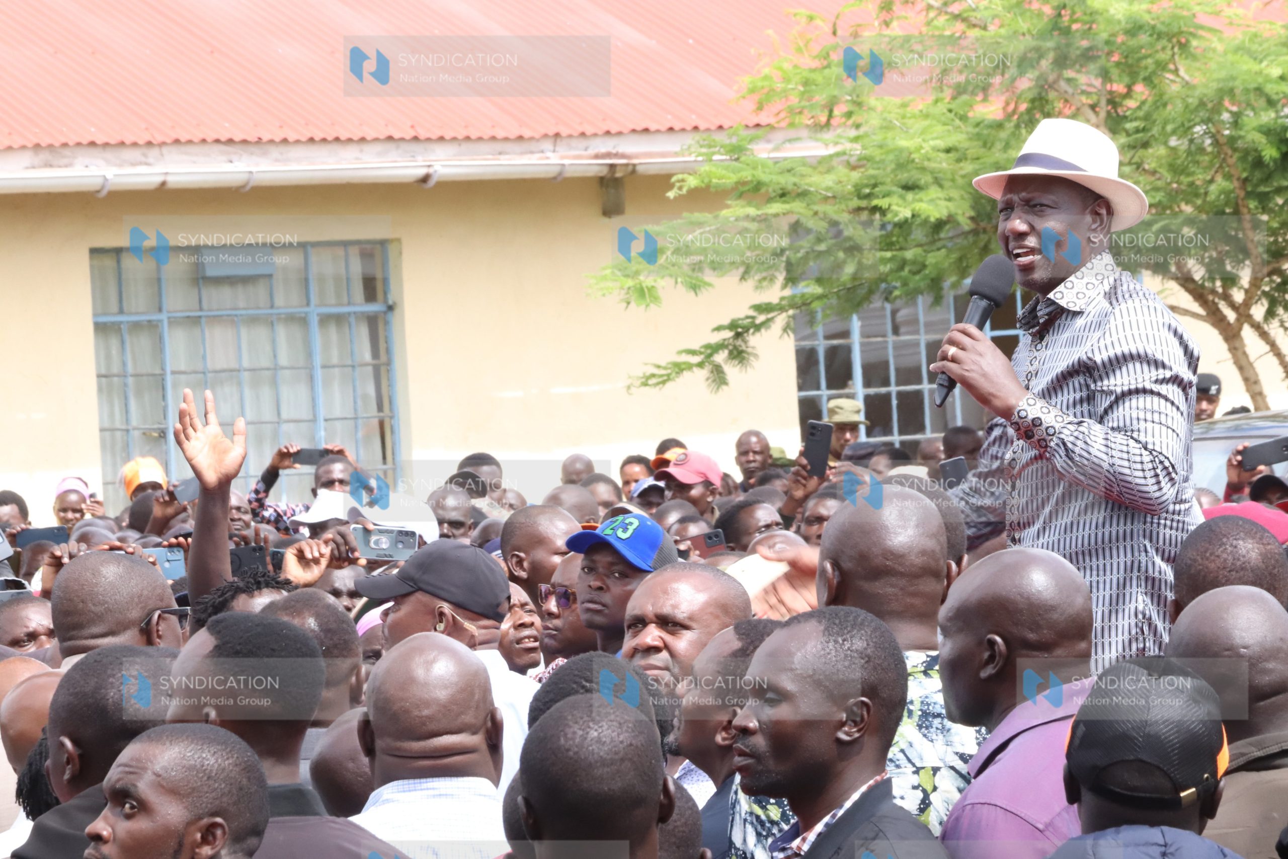 President William Ruto addresses residents of Piny Oyie in Suna West