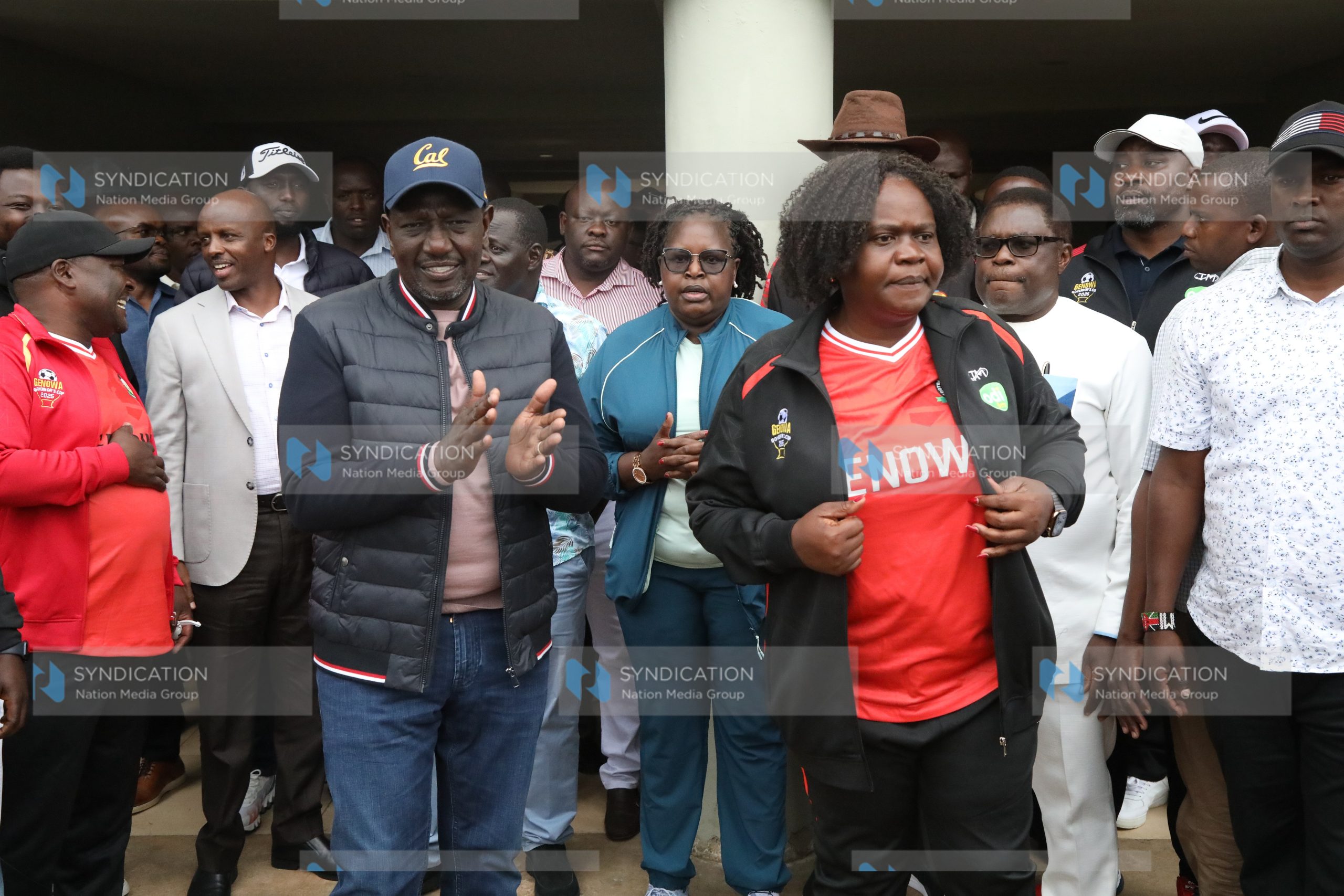 President William Ruto converses with ODM national chairperson Gladys Wanga