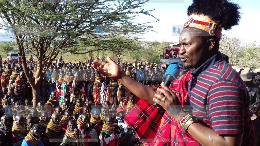 Devolution CS Mwangi Kiunjuri addresses residents of Baragoi