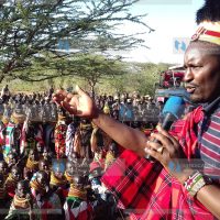 Devolution CS Mwangi Kiunjuri addresses residents of Baragoi
