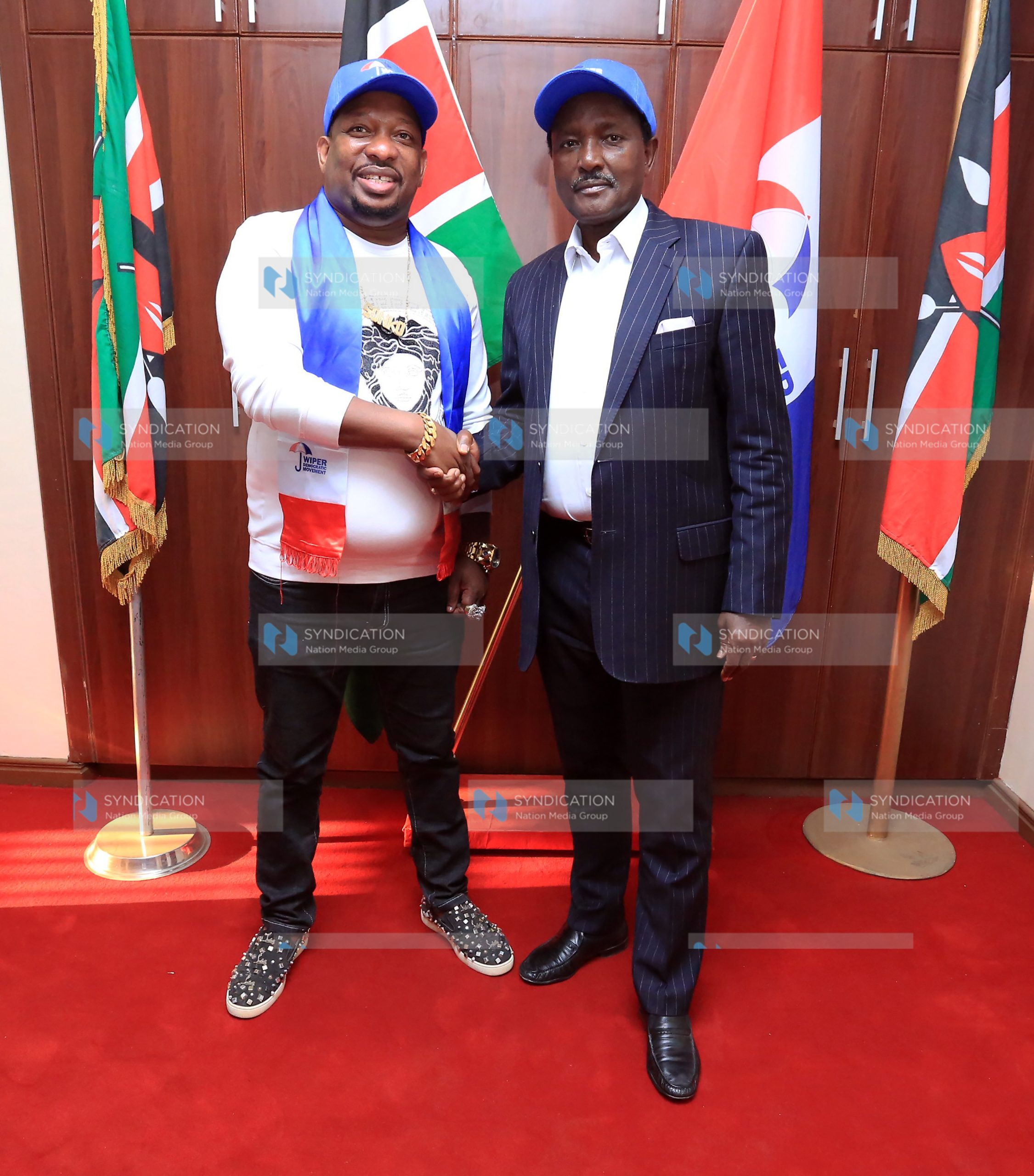 Wiper Democratic Movement Leader Hon Kalonzo Musyoka receives former Nairobi Governor Mike Mbuvi Sonko to Wiper Movement