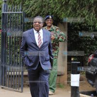 Busia Senator Amos Wako arrives at the Supreme Court