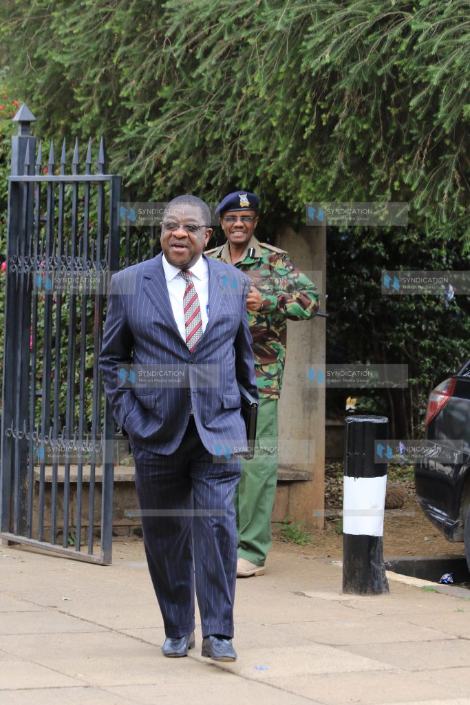 Busia Senator Amos Wako arrives at the Supreme Court