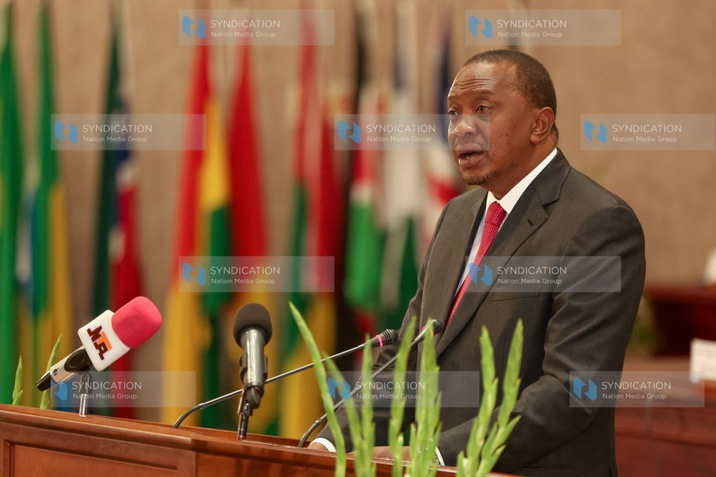 President Uhuru Kenyatta addressing the 6th session of the 3rd Pan African Parliament