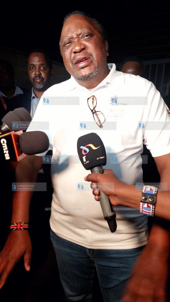 Former president Kenyatta in a live address after his son Jomo's residence was raided by police