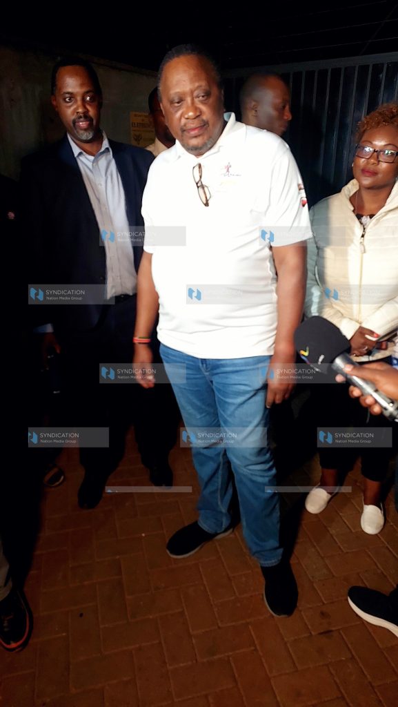 Former president Kenyatta in a live address after his son Jomo's residence was raided by police