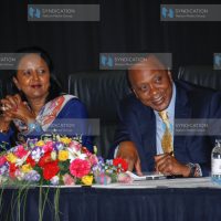 President Uhuru Kenyatta and Cabinet Secretary for Foreign Affairs and International Trade Amina Mohamed