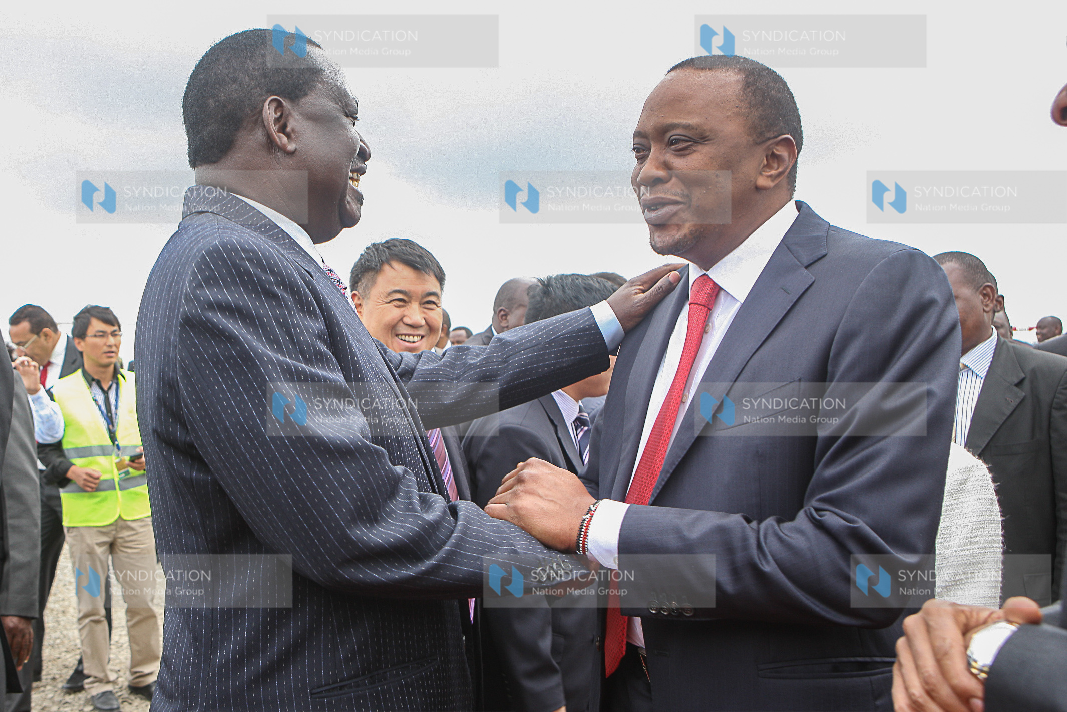 President Uhuru Kenyatta with Cord leader Raila Odinga