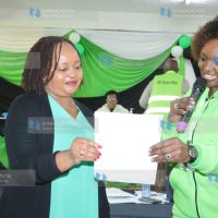 Kirinyaga Governor Anne Waiguru receives her election certificate from County Elections Manager Jane Gitonga