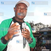 Presidential aspirant Moses Wetangula campaigns at Kigumo Market in Runyenjes Constituency