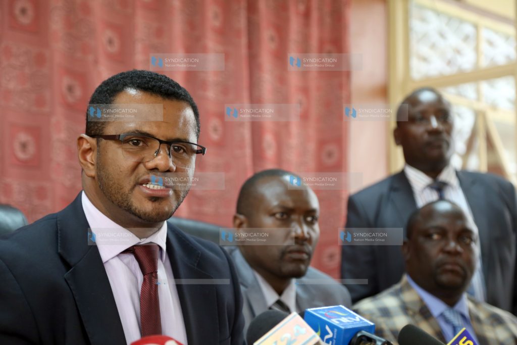 Wiper Secretary General Senator Omar Hassan at a press conference