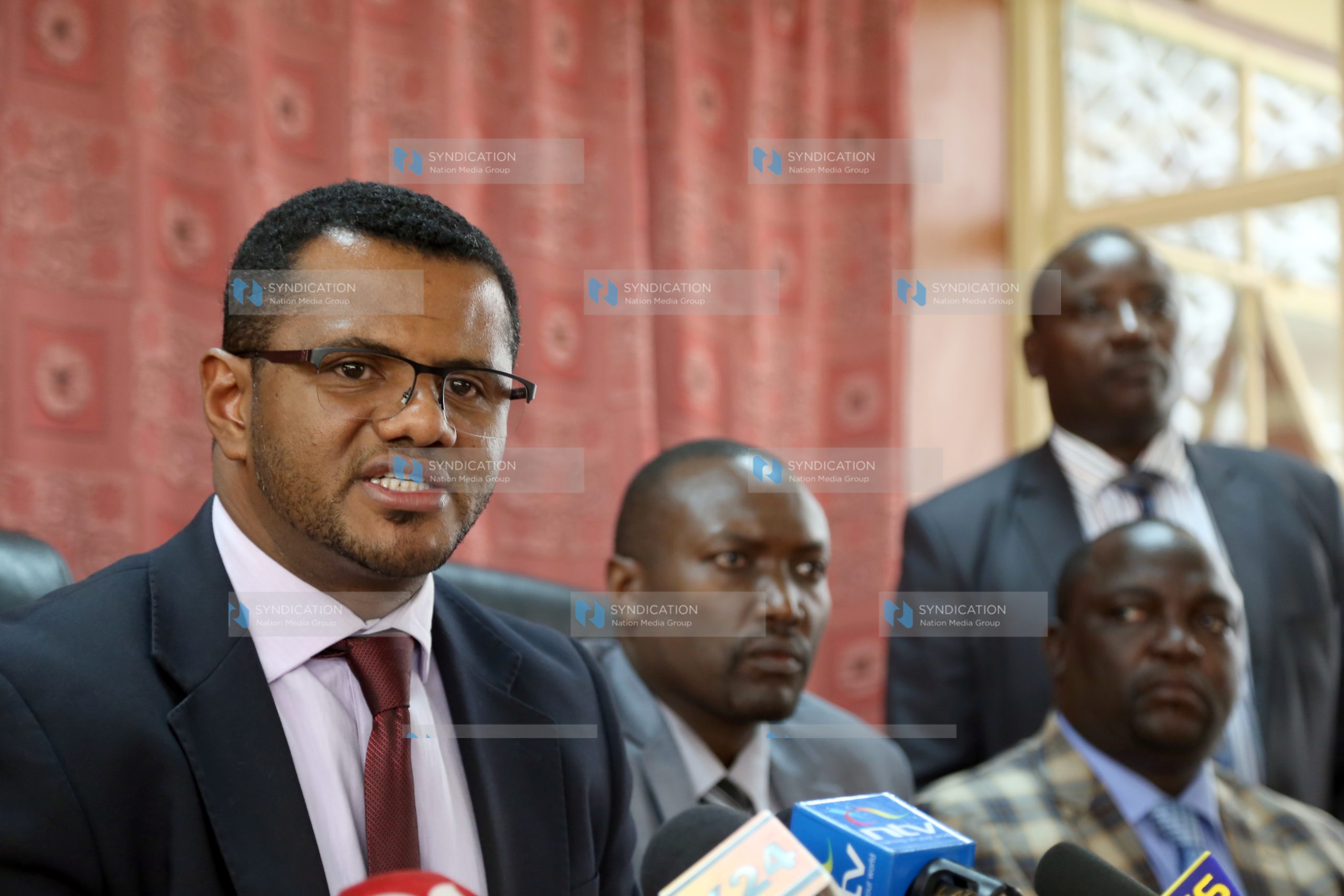 Wiper Secretary General Senator Omar Hassan at a press conference