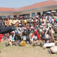 Cabinet Secretary Mwangi Kiunjuri addresses residents of Wiyumiririe Village