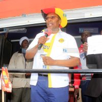 George Wambugu addresses residents of Olkalou Town, Nyandarua County