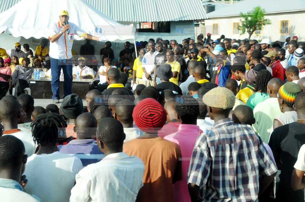 Mvita MP Najib Balala (standing right)