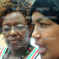 The chairperson of Tuvuke K-Peace Initiative, Dr. Jennifer Riria (left)