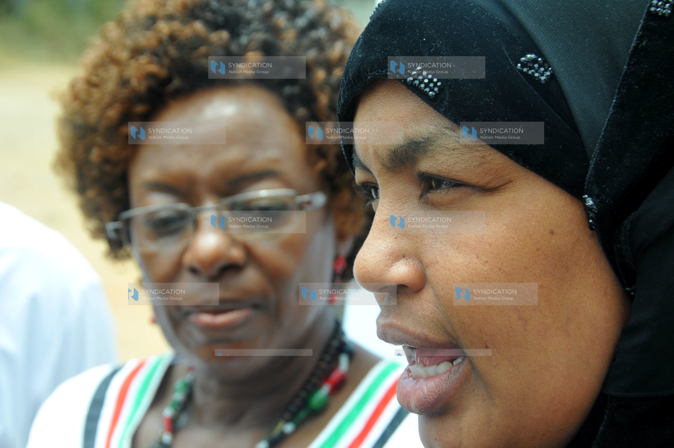 The chairperson of Tuvuke K-Peace Initiative, Dr. Jennifer Riria (left)