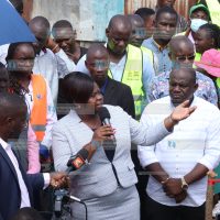 Homa Bay Governor Gladys Wanga address traders at Soko Mjinga market